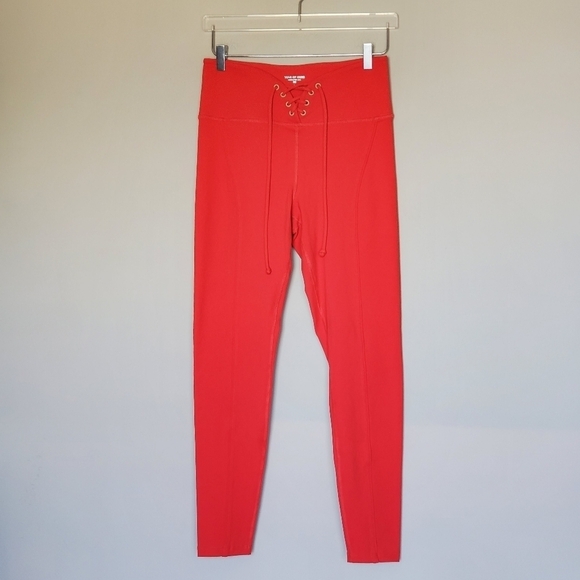 NWOT Year of Ours X Revolve Red Hot Lace Up Football Leggings Size Large - Picture 11 of 11